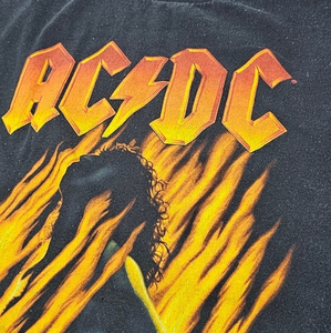 Vintage ACDC Bonfire‎ Promo Tour Rock Band Single Stitch T-Shirt 1998 Rare Grail